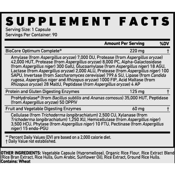 DIGESTIVE ENZYMES 90 CAPS - Suplefit Mx