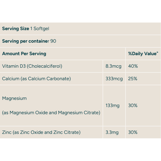 CALCIUM, MAGNESIUM, ZINC, VITAMIN D3 - Suplefit Mx