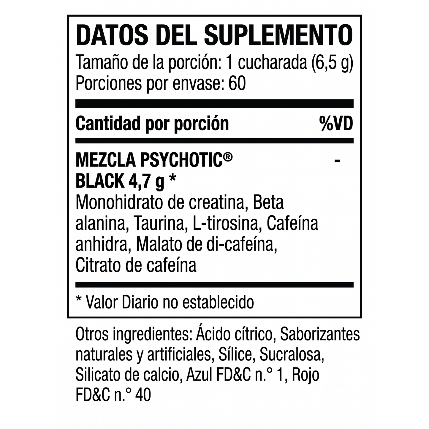 PRE-ENTRENO PSYCHOTIC BLACK 60 SERVICIOS - Suplefit Mx