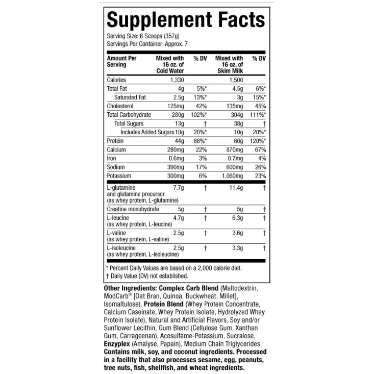 100% MASS GAINER 5LB