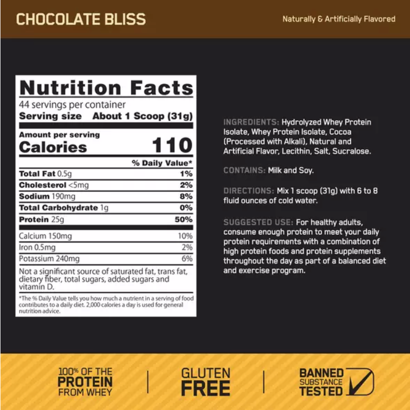 100% Isolated Gold Standard 3LB - Suplefit Mx