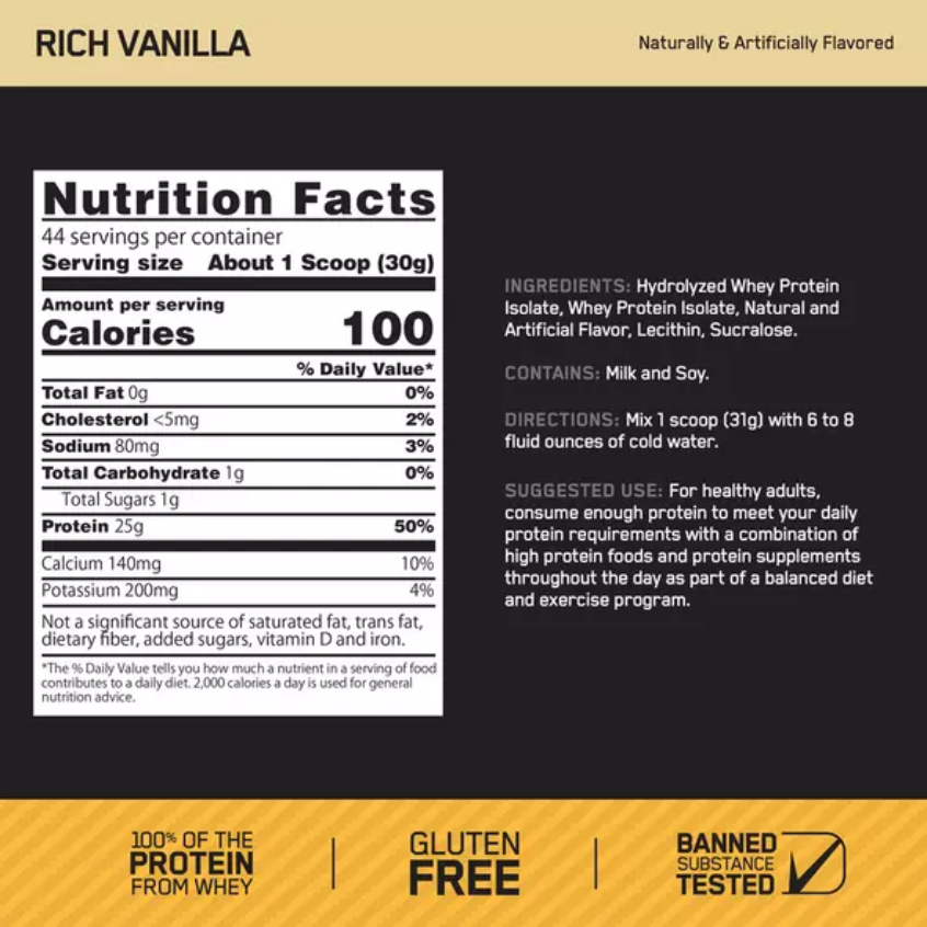 100% Isolated Gold Standard 3LB - Suplefit Mx
