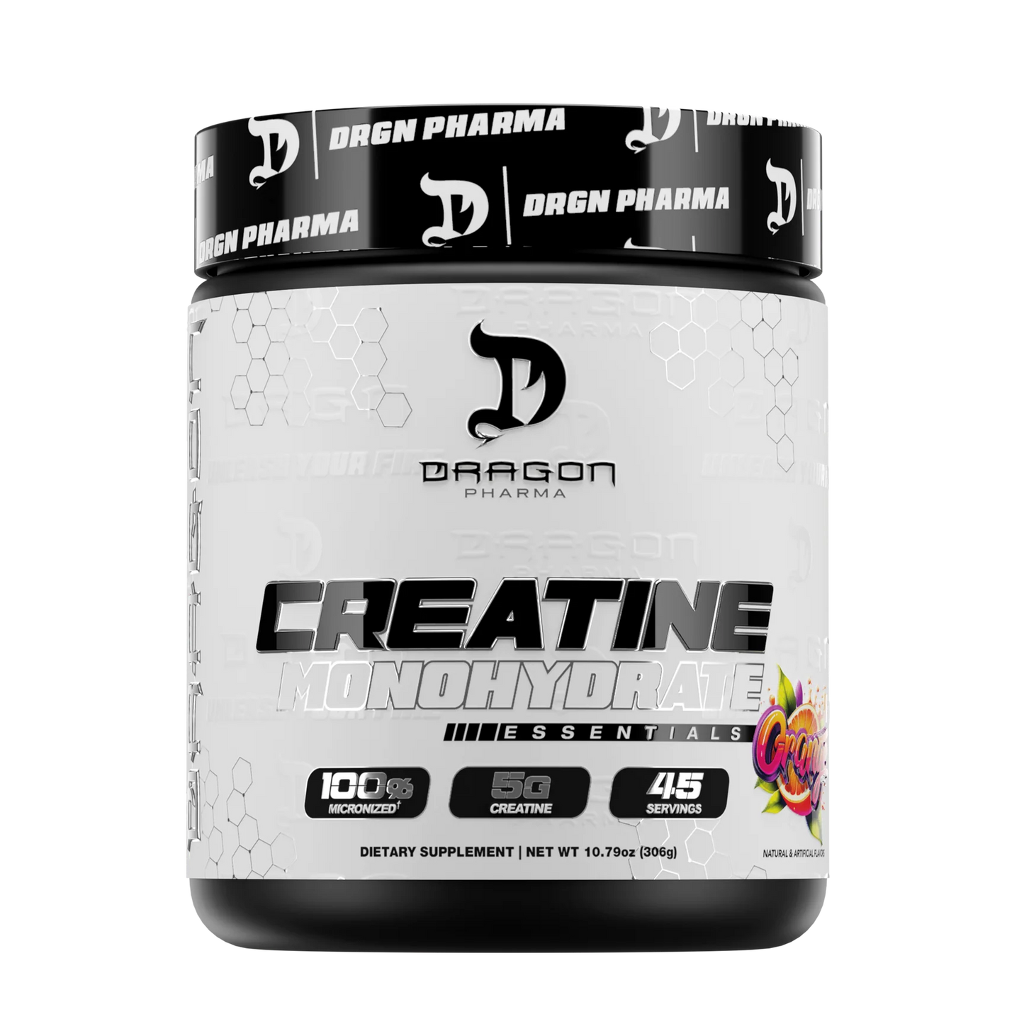 Creatina Dragon Pharma Monohidratada 100% Micronizada Saborizada 45 servicios
