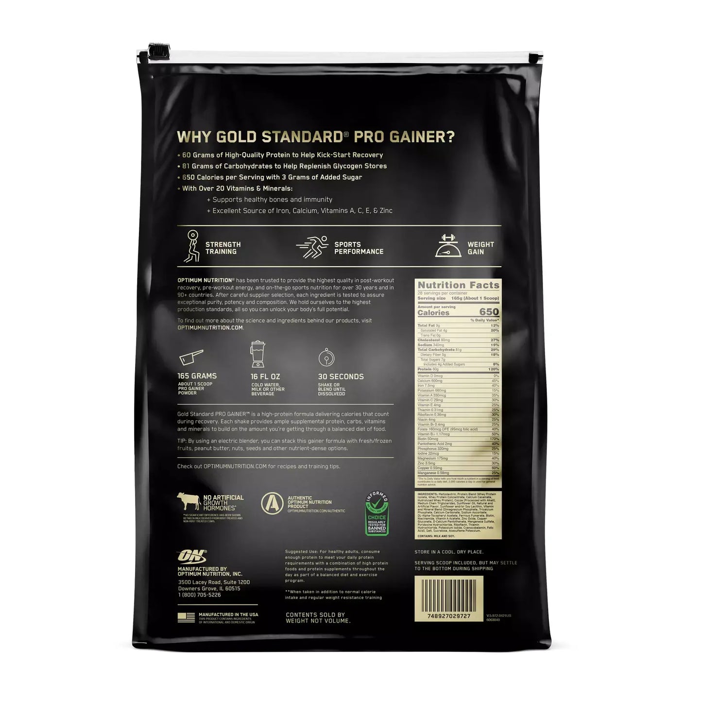Gold Standard Pro Gainer 10LB - Suplefit Mx