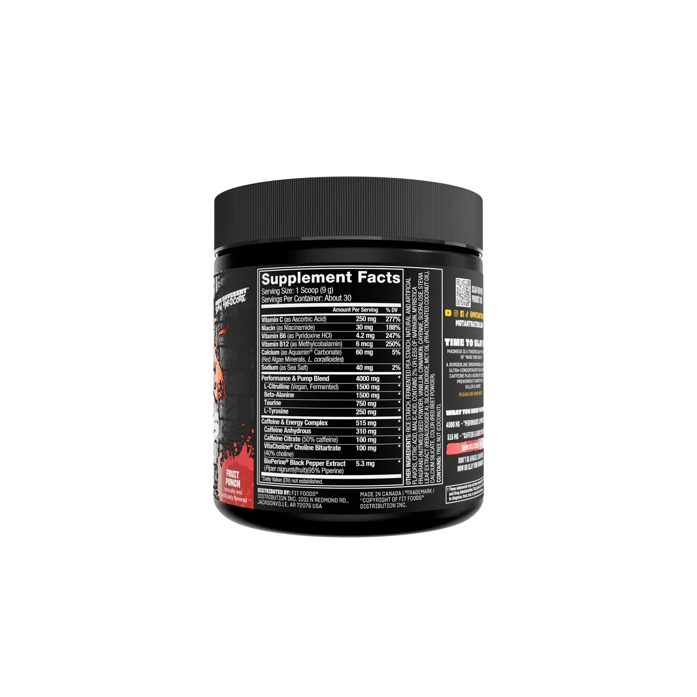 Madness Pre Entreno 30 servicios - Suplefit Mx