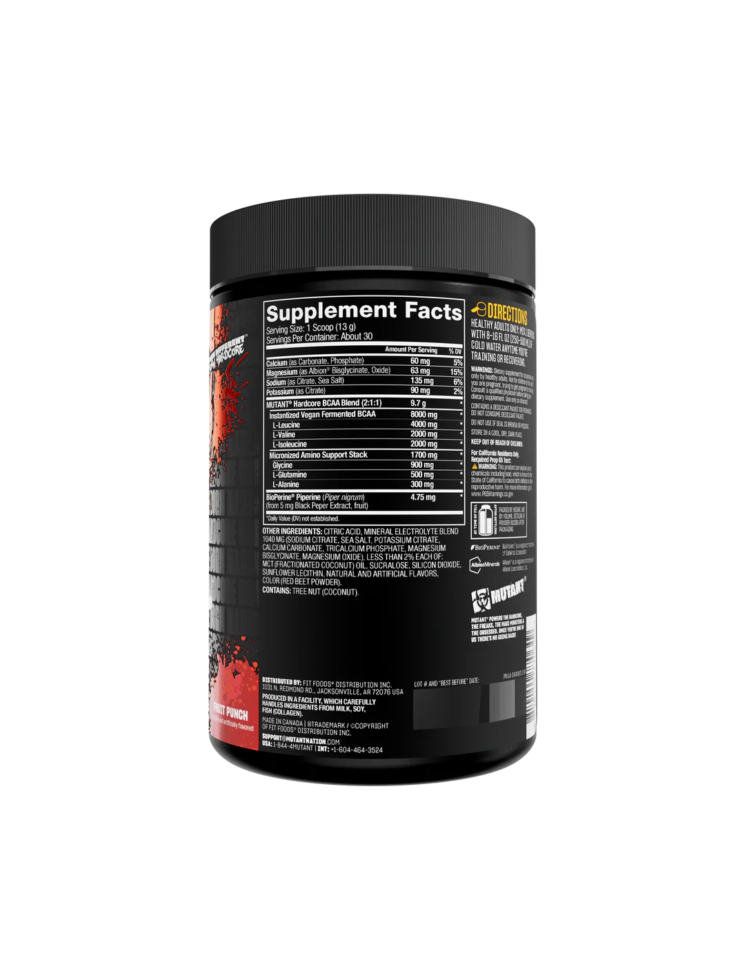 Aminoacidos Esenciales Mutant Hardcore BCAA 30 servicios