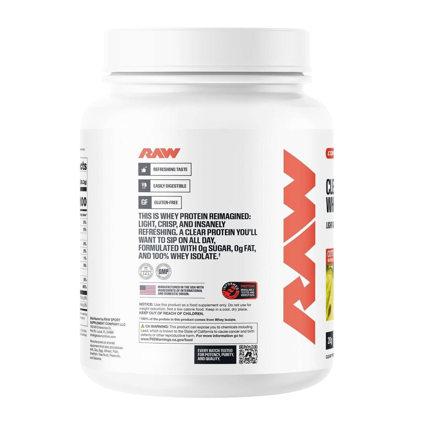 PROTEINA RAW CLEAR WHEY 25 SERVICIOS
