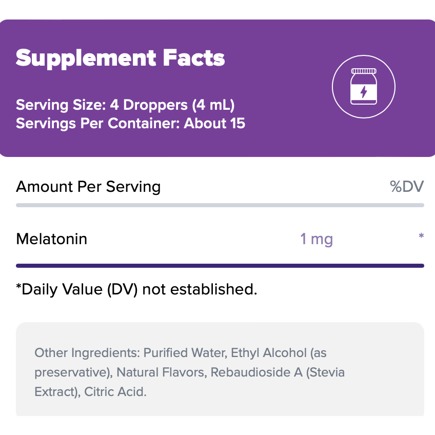 Liquid Melatonin 1mg - Suplefit Mx