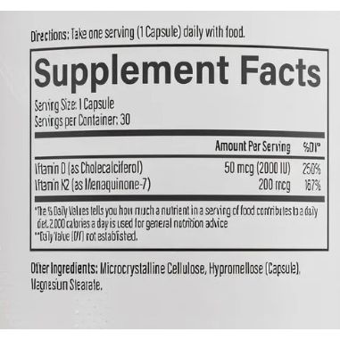VITAMIN D3 + K2 WOMENS DAILY 30 CAPSULAS - Suplefit Mx