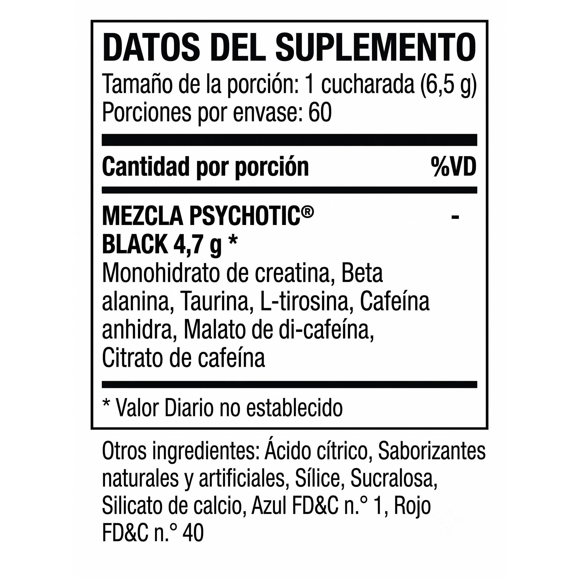 PRE-ENTRENO PSYCHOTIC BLACK 60 SERVICIOS - Suplefit Mx