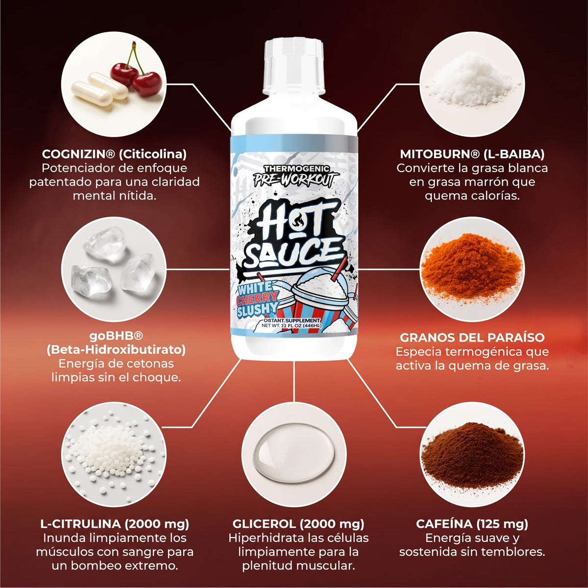 Pre-Entreno Liquido Termogénico Hot Sauce 946 ml