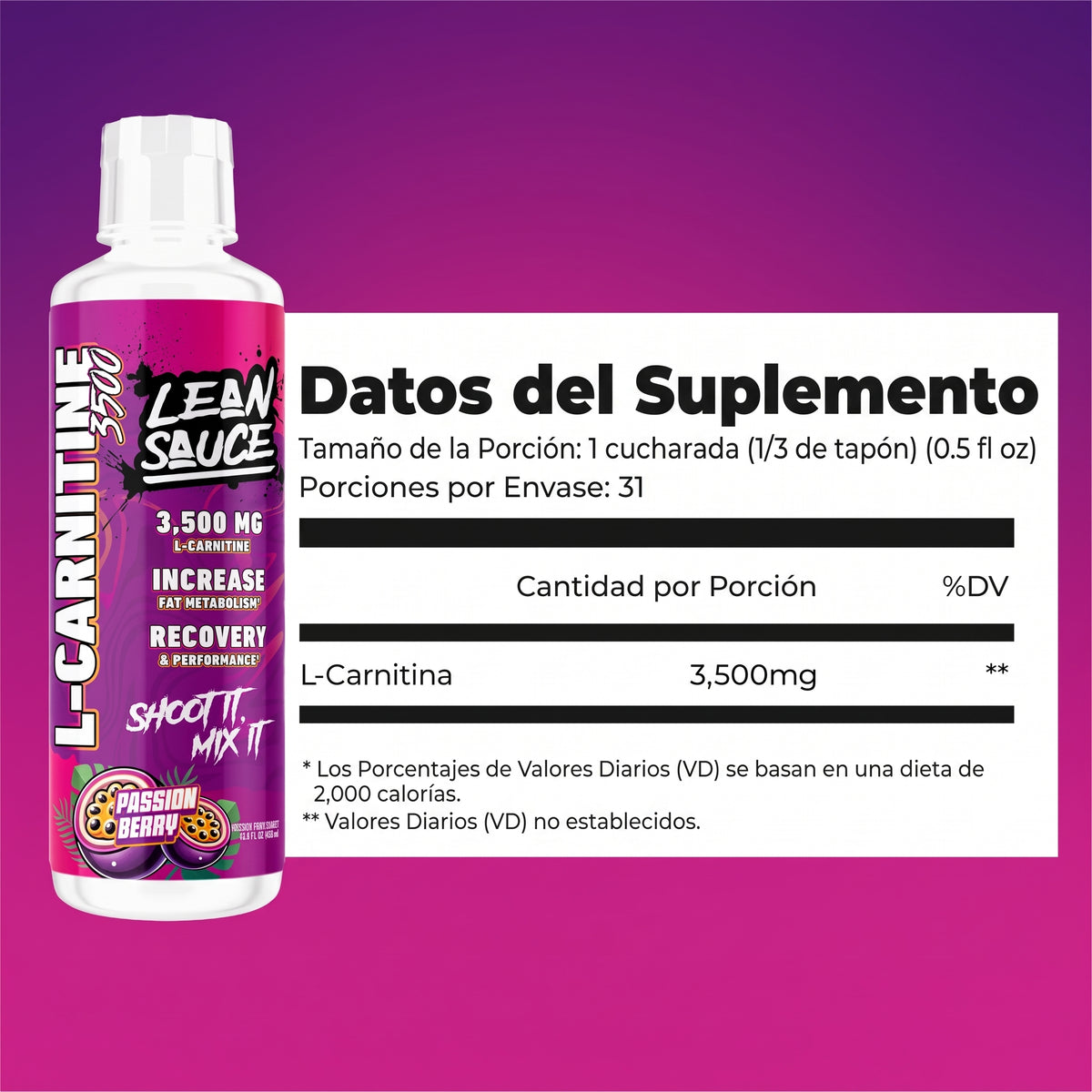 Lean Sauce L-Carnitina Liquida 3500 mg