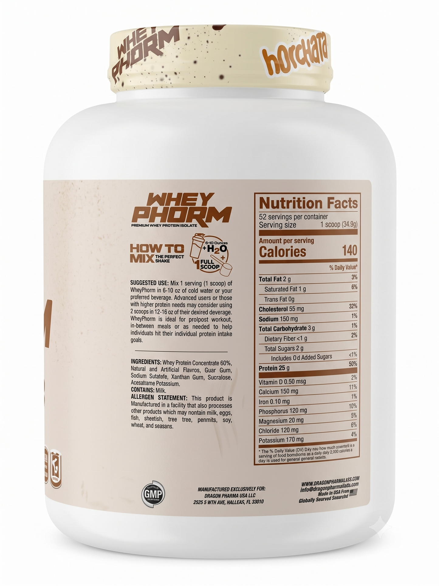 Proteina Dragon Pharma Wheyphorm 3.99lbs Sabor Horchata