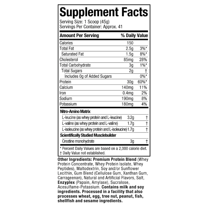 Nitro Tech Whey Protein 10LB