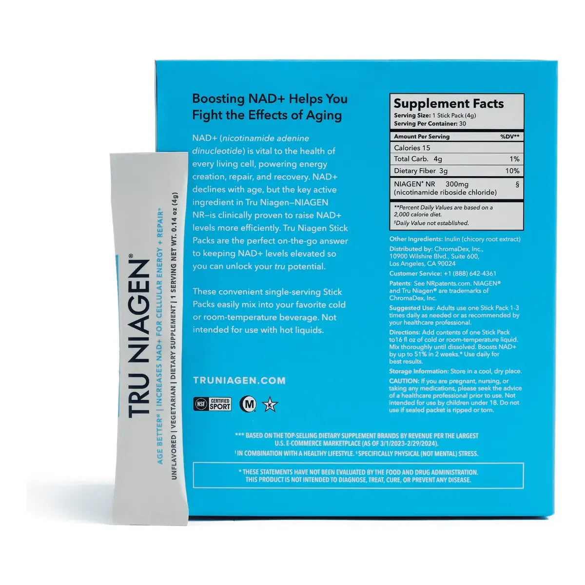 TRU NIAGEN 30 STICKS SIN SABOR 4 GR C/U - Suplefit Mx