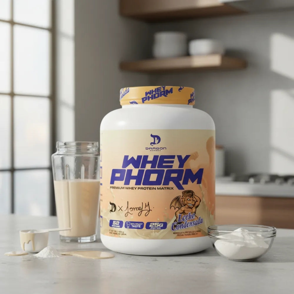 Proteina Dragon Pharma WheyPhorm 4.04lb Sabor Leche Condensada Edicion Especial Ismael Martinez