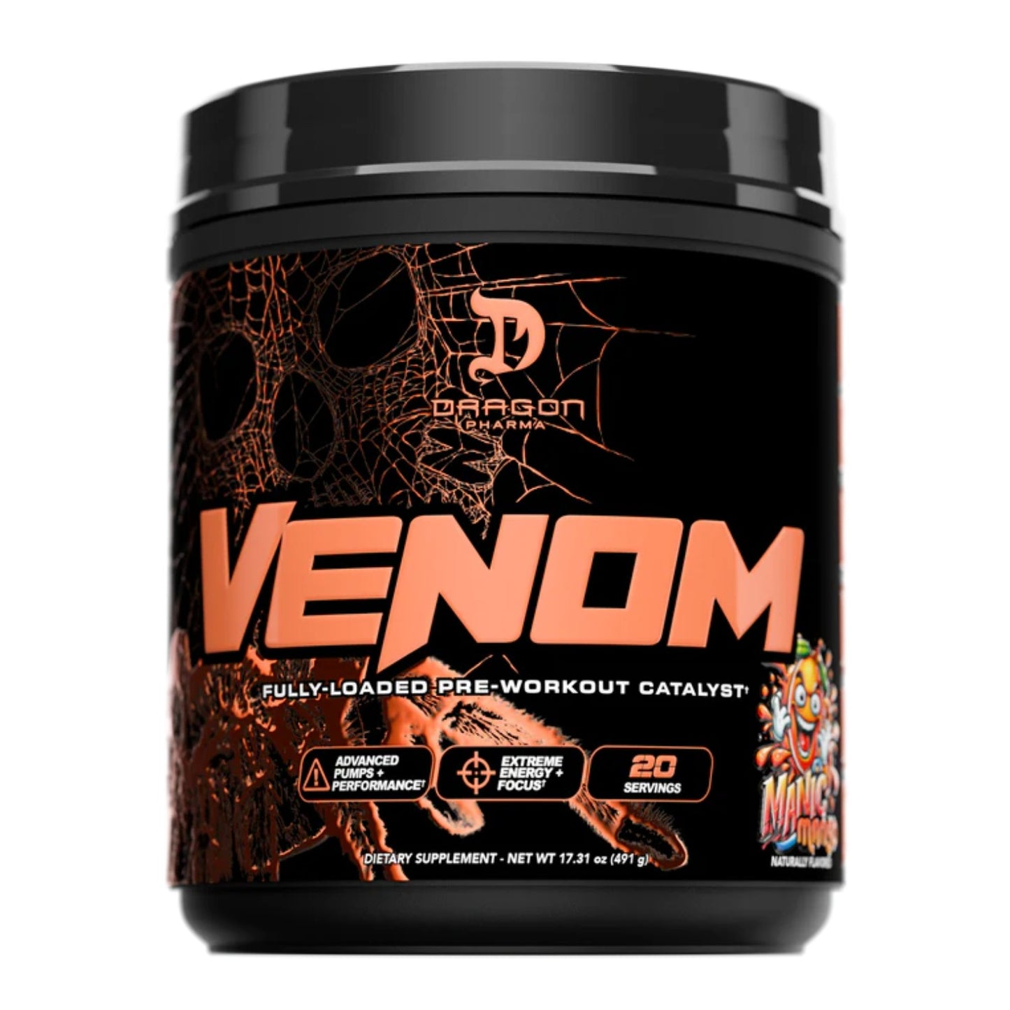 PRE-ENTRENO DRAGON PHARMA VENOM FULLY LOADED 20 SERVICIOS