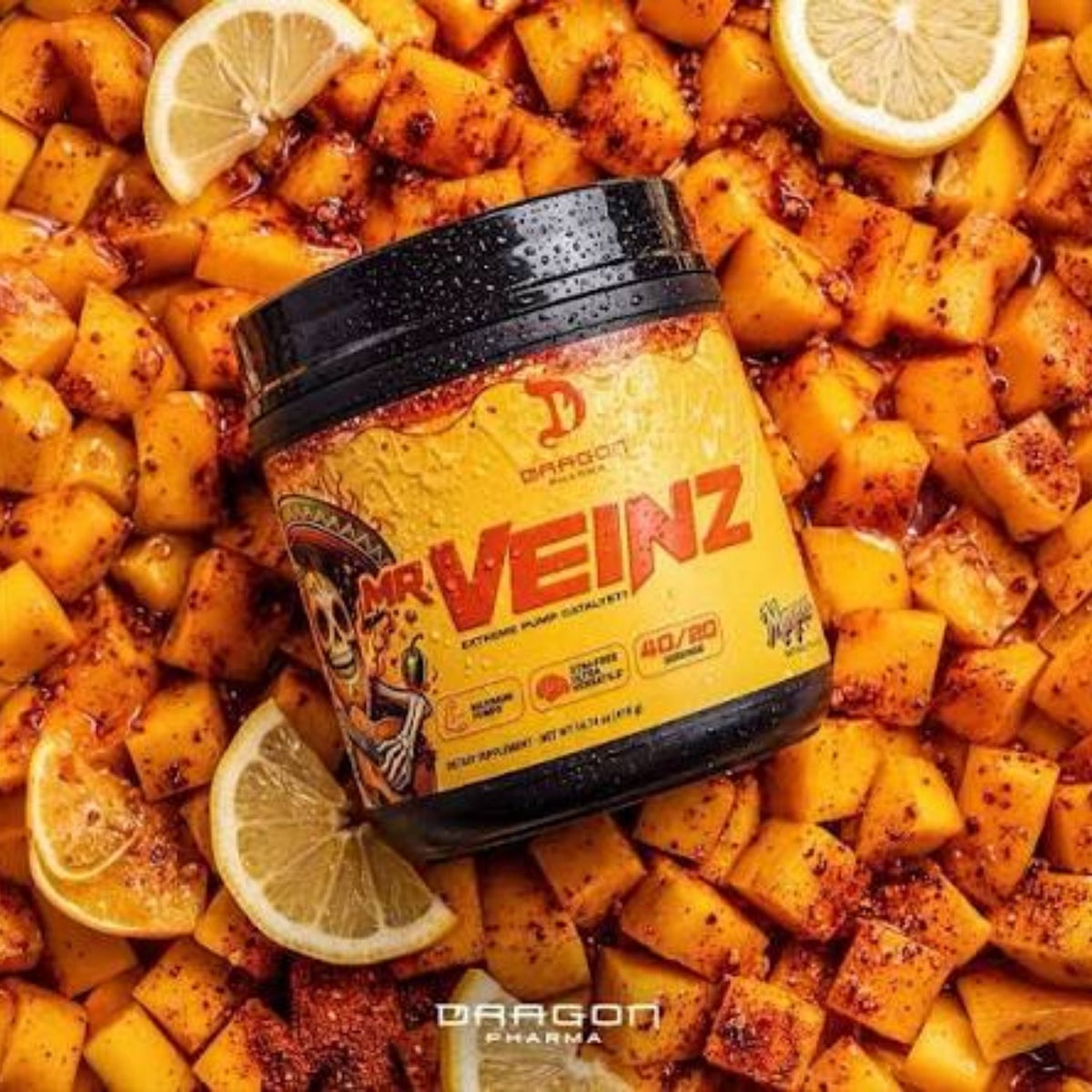 Pre-Entreno Dragon Pharma MR Veinz Non-Stim Sabor Mangonada (40 servicios)