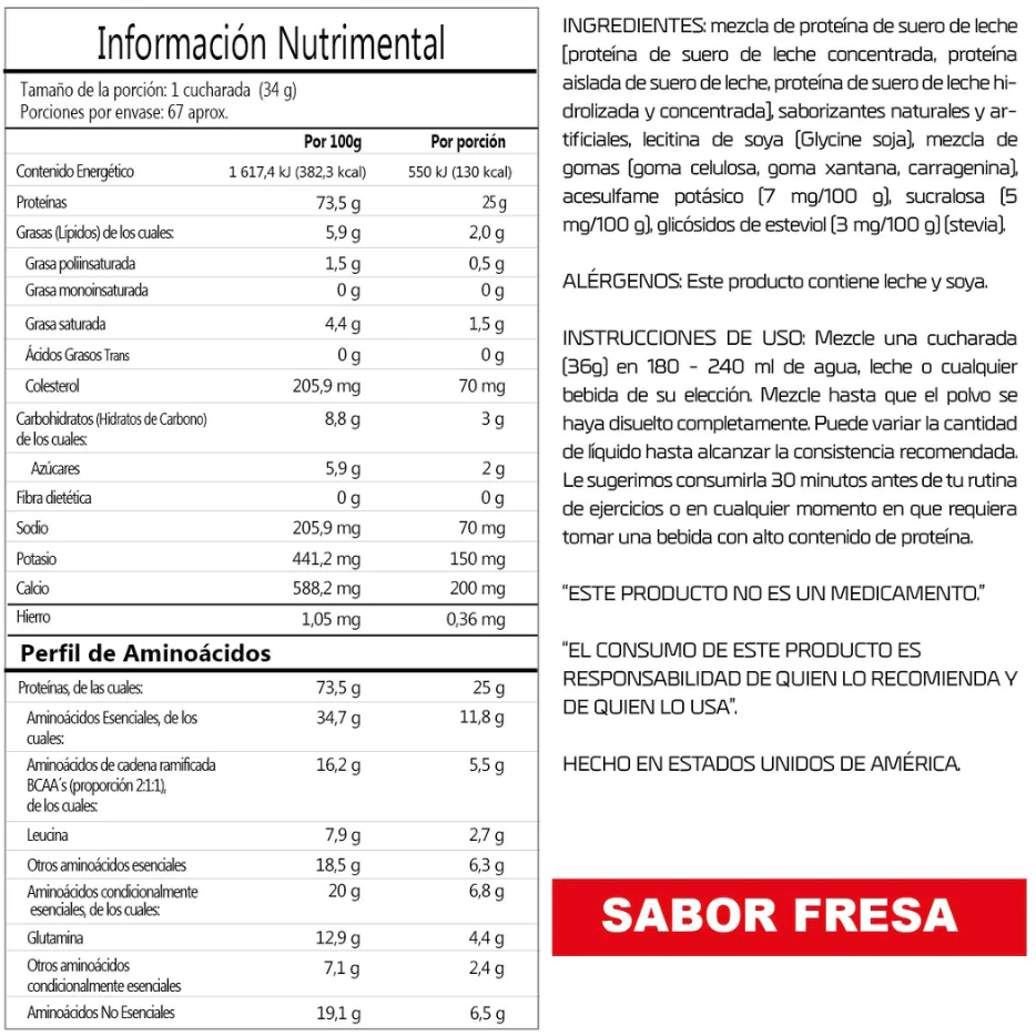 Elite 100% WHEY 5LB - Suplefit Mx