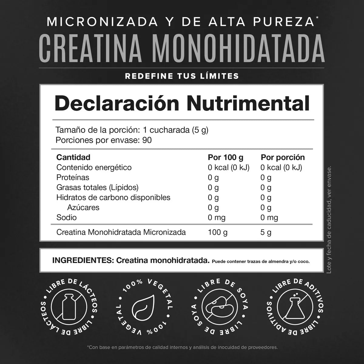 Creatina Monohidratada de Alta Pureza 450 gr