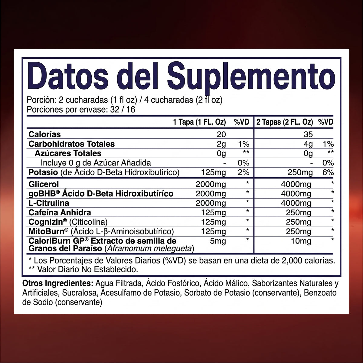 Pre-Entreno Liquido Termogénico Hot Sauce 946 ml