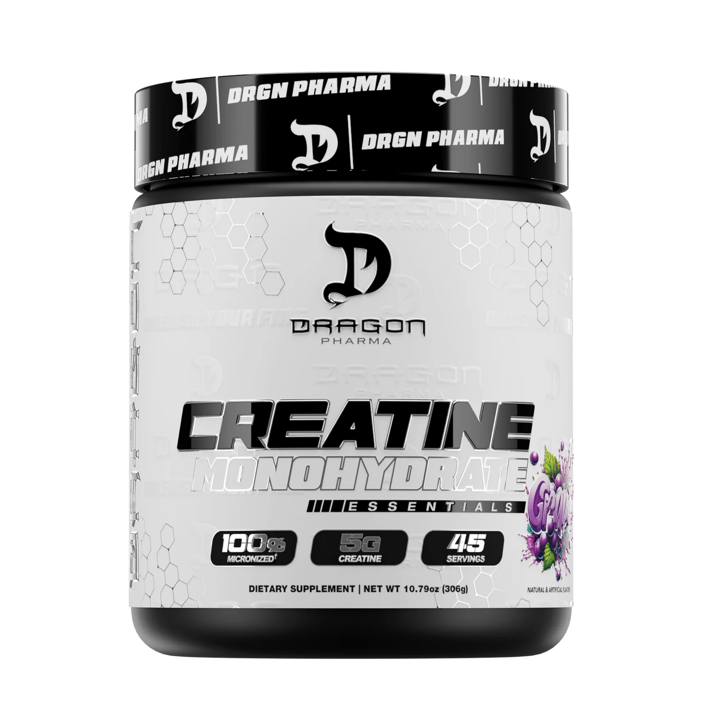 Creatina Dragon Pharma Monohidratada 100% Micronizada Saborizada 45 servicios