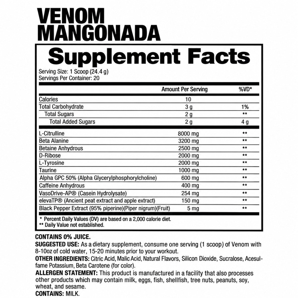 PRE-ENTRENO DRAGON PHARMA VENOM FULLY LOADED 20 SERVICIOS - Suplefit Mx
