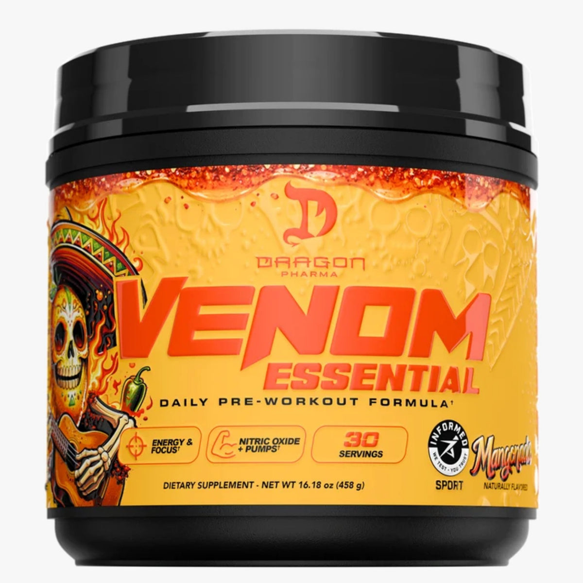PRE-ENTRENO DRAGON PHARMA VENOM ESSENTIAL 30 SERVICIOS - Suplefit Mx