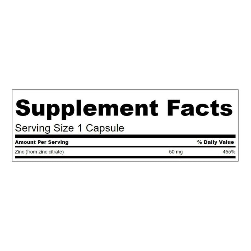Citrato De Zinc 50mg 60 Capsulas Inmunidad Antioxidante Z25 - Suplefit Mx