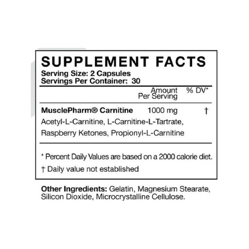 Carnitina Muscle Pharm Fat Loss 30 Serv 1000 Mg Dlc Ca1 - Suplefit Mx